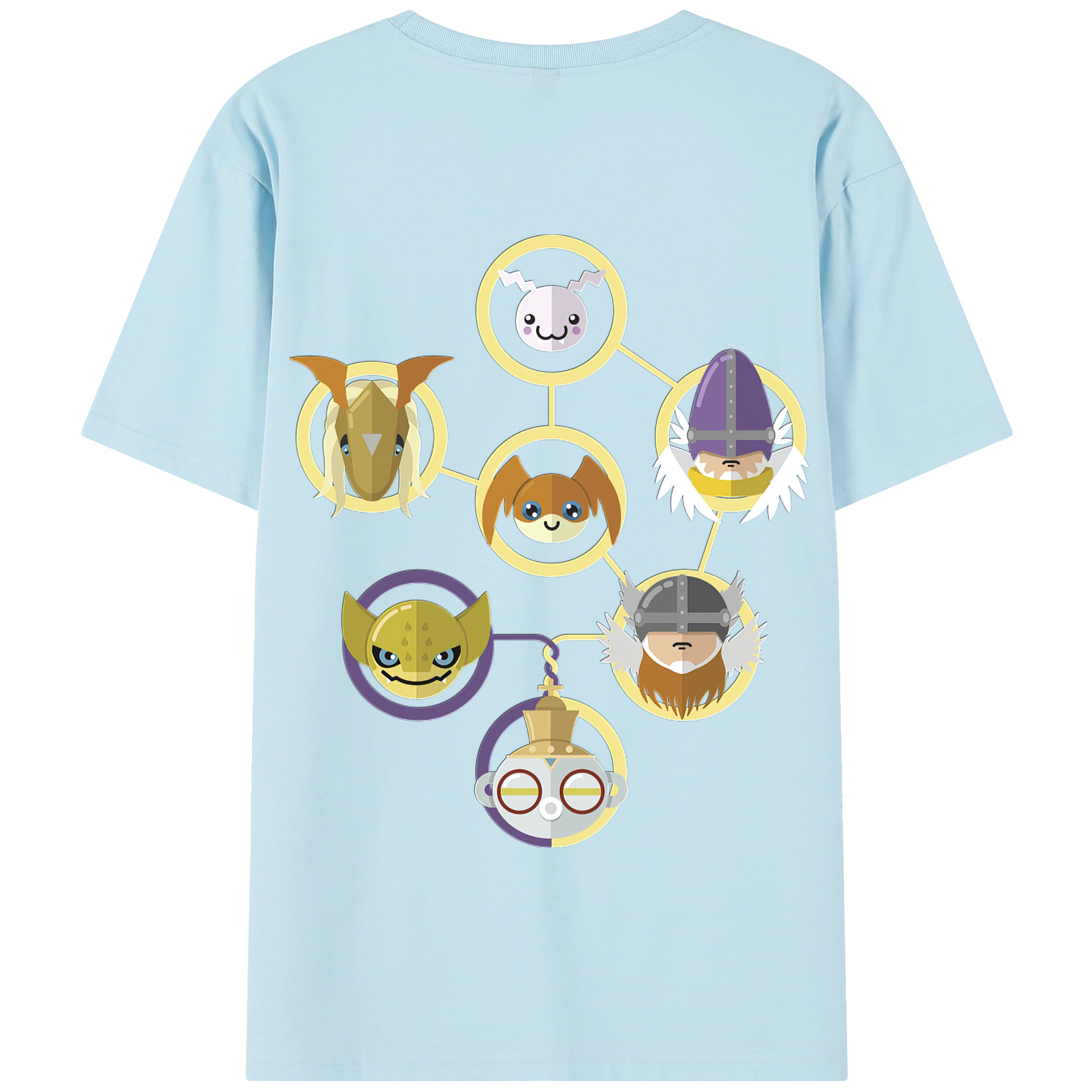 （画像用） Digimon デジタルモンスター/デジモン 綿100％半袖Tシャツ（背面プリント）
